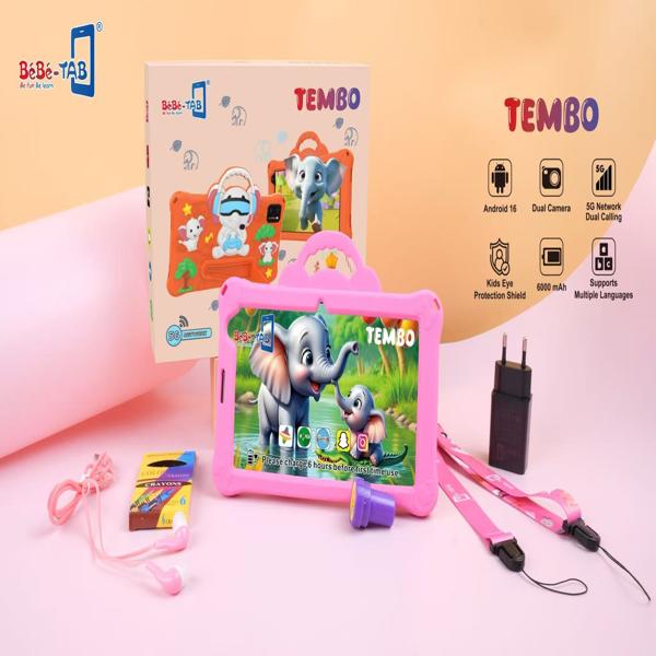 Bebe-Tab Tembo 7 inch 5G Kids Tablet 8GB RAM + 512GB ROM, Dual SIM